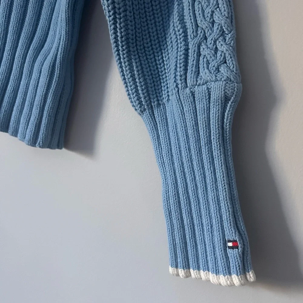 Y2K vintage Tommy Hilfiger, fisherman style mock neck sweater size small - Picture 3 of 6